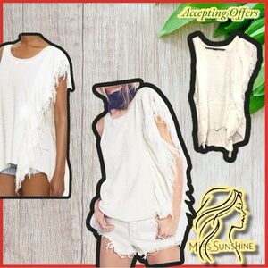 Free People NEW - Sz S - Treat Me Tender - Tank Top Ivory - Flowy - unique